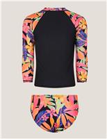 2 Piece Floral Long Sleeve Swim Set (7-15 Yrs)