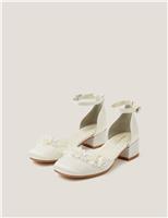 Kids Flower Ankle Strap Party Shoes (7 Small-4 Large)