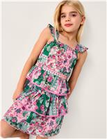 2 Piece Pure Cotton Floral Top & Bottom Outfit (3-15 Yrs)