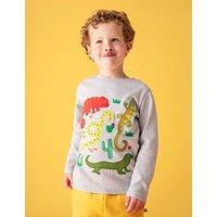 Frugi Pure Cotton Animal Applique Top (1-10 Yrs) Grey