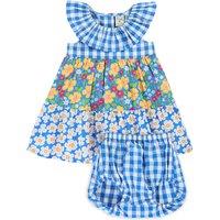 Frugi 2 Piece Pure Cotton Ruffle Dress Outfit (3-24 Mths) Multi