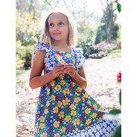 Frugi Pure Cotton Floral Dress (2-12 Yrs) Blue