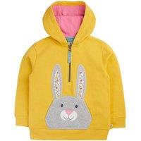 Frugi Pure Cotton Bunny Half Zip Hoodie (1-10 Yrs) Yellow
