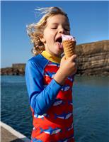 2 Piece Shark Print Long Sleeve Swim Set (2-10 Yrs)