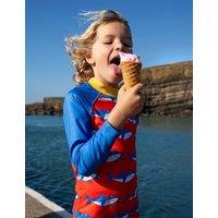 Frugi 2 Piece Shark Print Long Sleeve Swim Set (2-10 Yrs) Red