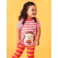 Frugi Pure Cotton Striped Hedgehog T-Shirt (3 Mths-8 Yrs) Pink
