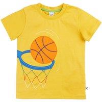 Frugi Pure Cotton Basketball Appliqu T-Shirt (1-12 Yrs) Yellow
