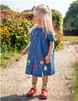 Denim Flower Embroidered Dress (3 Mths-8 Yrs)