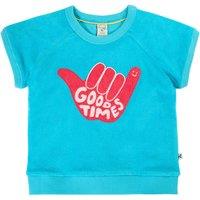 Frugi Pure Cotton Good Times Slogan Sweatshirt (1-10 Yrs) Blue