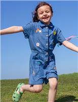 Denim Embroidered Jumpsuit (2-12 Yrs)