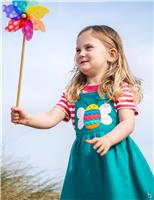 Pure Cotton Bee Applique Pinafore Dress (3 Mths-8 Yrs)