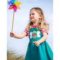 Frugi Pure Cotton Bee Applique Pinafore Dress (3 Mths-8 Yrs) Green