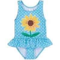 Frugi Polka Dot Flower Frill Swimsuit (0-4 Yrs) Blue