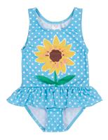 Polka Dot Flower Frill Swimsuit (0-4 Yrs)