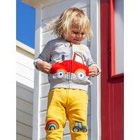 Frugi Pure Cotton Tractor Appliqu Zip Hoodie (3 Mths-8 Yrs) Grey