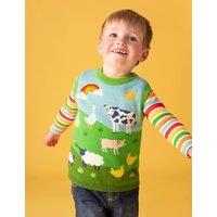 Frugi Pure Cotton Farmyard Knitted Vest (3 Mths-5 Yrs) Multi