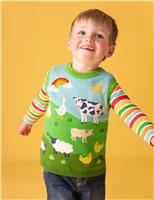 Pure Cotton Farmyard Knitted Vest (3 Mths-5 Yrs)