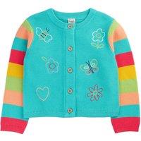 Frugi Pure Cotton Embroidered Cardigan (1-10 Yrs) Blue
