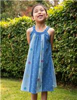 Frugi Denim Embroidered Dress (2-10 Yrs) Blue