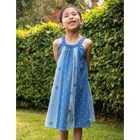 Frugi Denim Embroidered Dress (2-10 Yrs) Blue