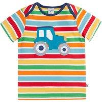 Frugi Pure Cotton Striped Vehicle T-Shirt (3 Mths-5 Yrs) Multi