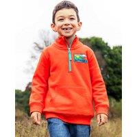 Frugi Pure Cotton Graphic Half Zip Sweatshirt (1-10 Yrs) Red