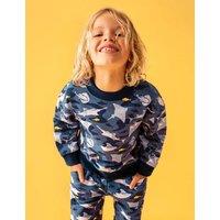 Frugi Pure Cotton Printed Sweatshirt (1-10 Yrs) Navy