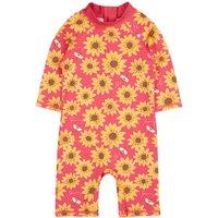 Frugi Sunflower Print Swim All In One (0-4 Yrs) Pink