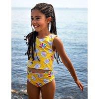 Frugi Reversible Shell & Striped Tankini (3-10 Yrs) Yellow
