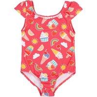 Frugi Ice Cream Print Swimsuit (2-10 Yrs) Pink