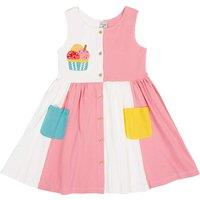 Frugi Pure Cotton Colour Block Dress (1-10 Years) Pink