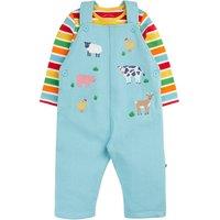 Frugi 2 Piece Cotton Rich Dungaree Outfit (3-24 Mths) Blue