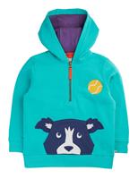 Pure Cotton Dog Applique Half Zip Hoodie (1-10 Yrs)