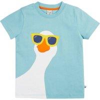 Frugi Pure Cotton Swan Appliqu T-Shirt (1-10 Yrs) Blue