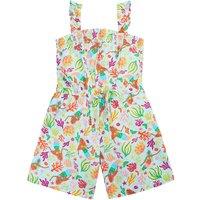 Frugi Pure Cotton Mermaid Strappy Playsuit (2-10 Yrs) White