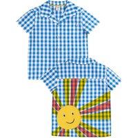 Frugi Pure Cotton Checked Sun Shirt (2-10 Yrs) Blue