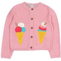 Frugi Pure Cotton Knitted Ice Cream Cardigan (1-10 Years) Pink