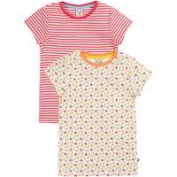 Frugi 2 Pack Pure Cotton Pointelle T-Shirts (1-12 Yrs) White