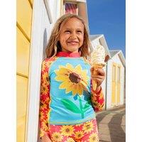 Frugi 2 Piece Floral Long Sleeve Rash Vest Swim Set (2-10 Yrs) Pink