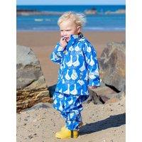 Frugi Duck Print Hooded Fleece Lined Raincoat (1-10 Yrs) Blue