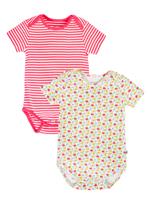 2 Pack Pure Cotton Pointelle Bodysuits (7lbs-24 Mths)