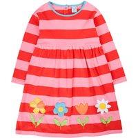 Frugi Pure Cotton Striped Appliqu Dress (1-10 Yrs) Pink