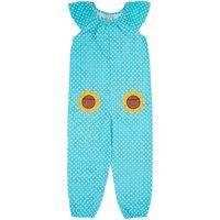 Frugi Cotton Rich Polka Dot Floral Playsuit (3 Mths-8 Yrs) Blue