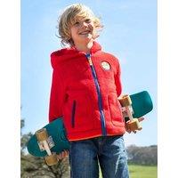 Frugi Fleece Slogan Hooded Jacket (1-12 Yrs) Red