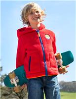 Fleece Slogan Hooded Jacket (1-12 Yrs)