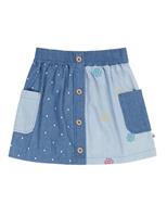 Frugi Denim Embroidered Skirt (2-12 Yrs) Blue