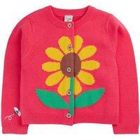 Frugi Pure Cotton Sunflower Knitted Cardigan (1-10 Yrs) Pink