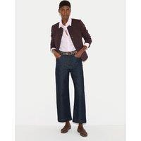 Jigsaw Crepe Jersey Button Detail Jacket Burgundy