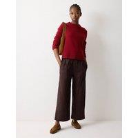 Jigsaw Pure Linen Wide Leg Ankle Grazer Trousers Purple