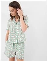 ACCESSORIZE Pure Cotton Heart Print Shortie Set Ivory
